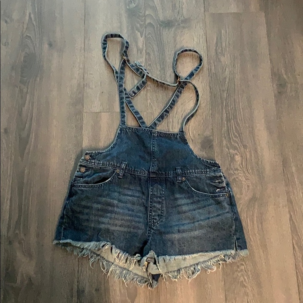 Free people blue jean overalls